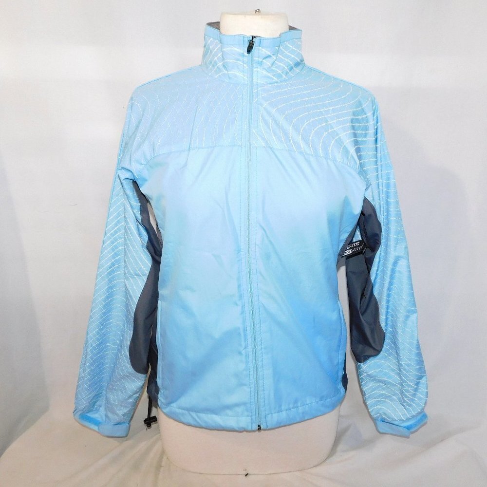 Illumi Nite Blue Reflective Vented Water Wind Resistant Activewear Jacket M